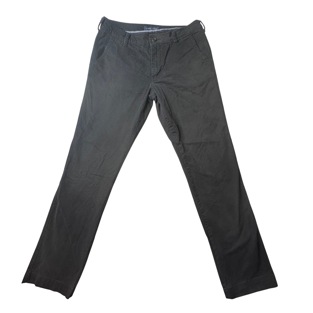 Aeropostale Pants Mens 32x32 LXSTCH69 Chino Black Stretch Twill Everyday Casual